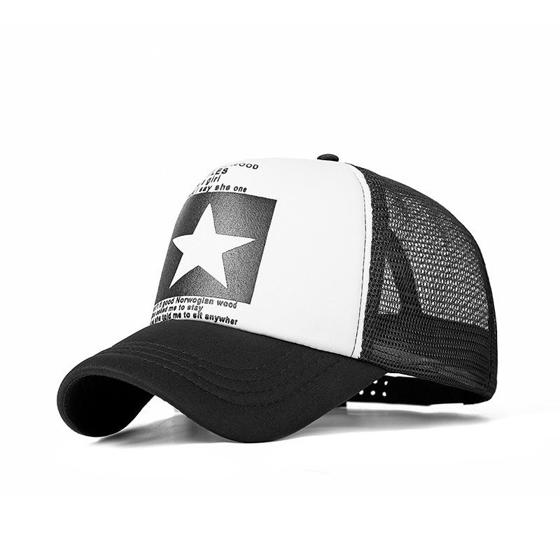 Outdoor Pentagram Baseball Cap Printed Breathable Mesh Cap Adjustable Men And Women