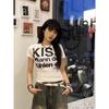 Japanese Y2k Letter Print T-shirt Trashy 2000s Style Crop Top Vintage Harajuku Short Sleeve Tee Shirt American Retro 90s