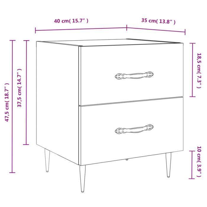 VidaXL Bedside Tables 2 Pcs Sonoma Grey 40x40x50cm Engineered Wood 827609