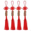2" Chinese Knot Tassel Feng Shui Coin Pendant Inner Decor X4