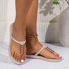 Летние сандалии женские модные повседневные пляжные шлепанцы с металлическим украшением женские туфли на плоской подошве большого размера