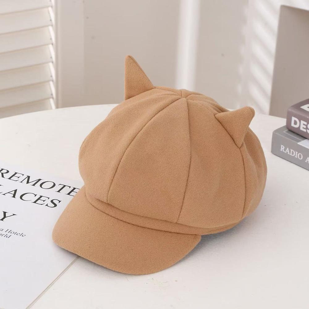 Vintage Beret Hat Cute Cat Ears Octagonal Cap Fashion Peaked Caps for Women Girls