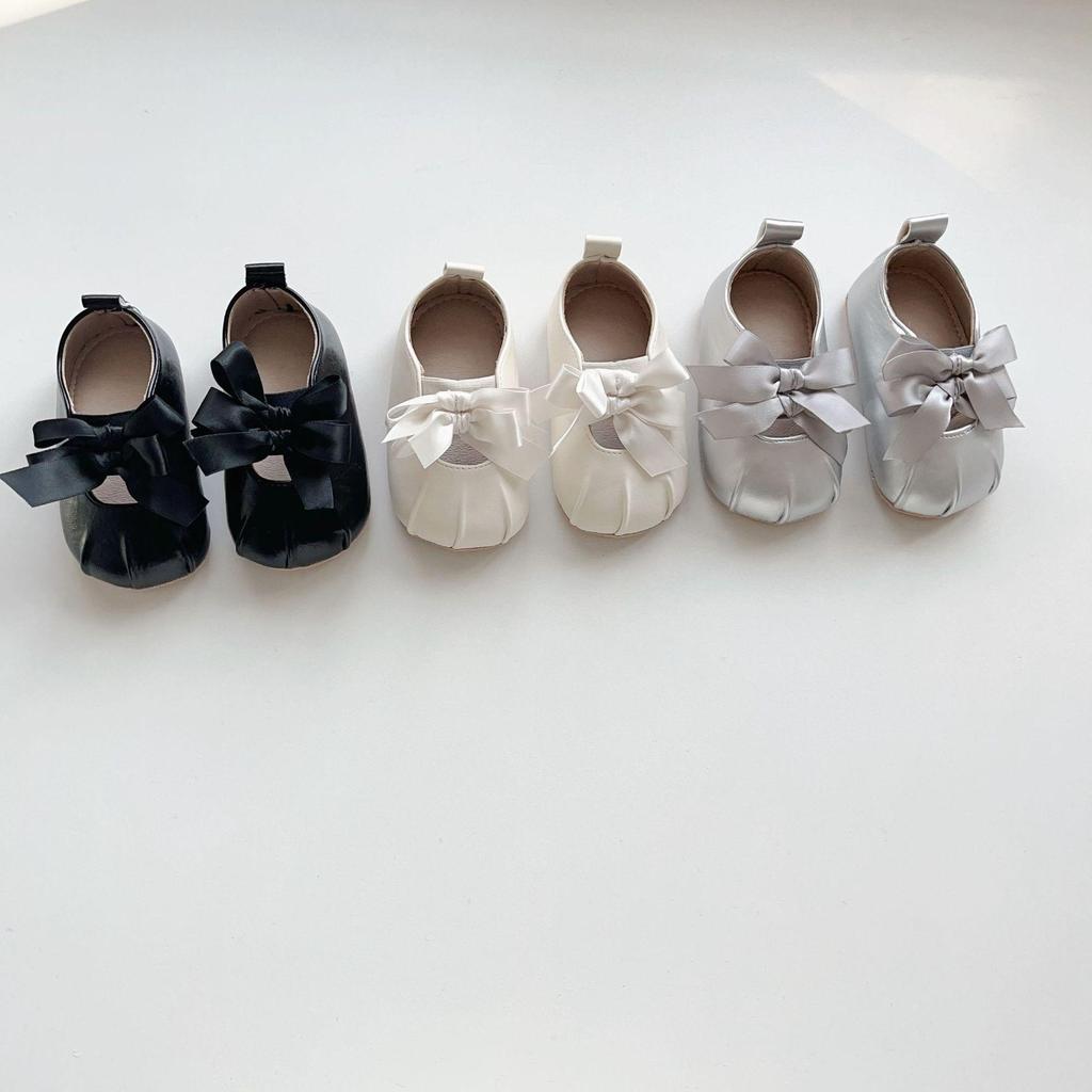 Spring & Autumn 0-2 Years Baby Girls' Korean Style Bowknot Soft Sole Princess Walking Shoes