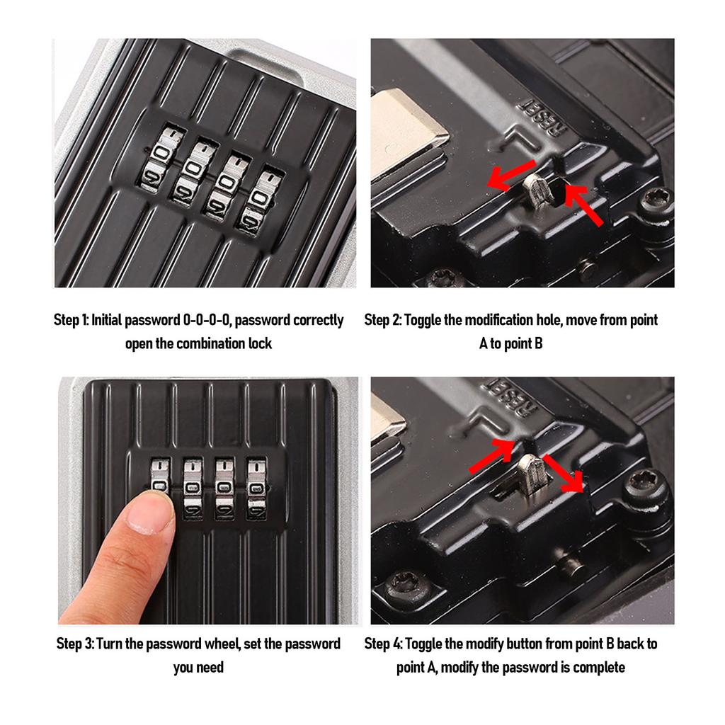 Ключница с 4-значным кодовым замком, сплав, настенная, погодоустойчивая, сейф для хранения ключей, для улицы, дома, гаража