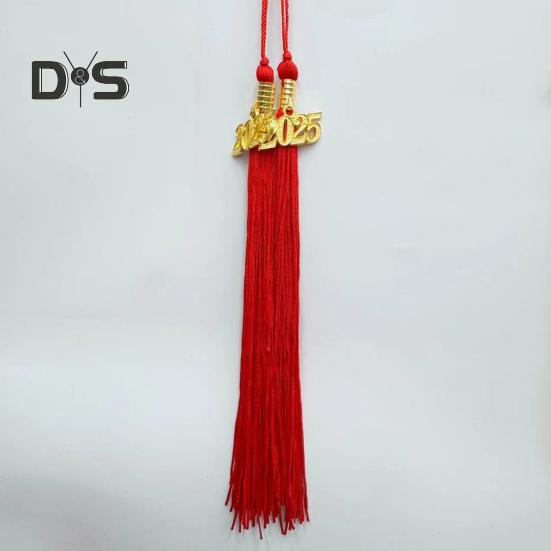 Кисточка для выпускного с подвеской в виде даты 2025 года, однотонная, длина 40 см, кисточка для шляпы для выпускного сезона бакалавриата