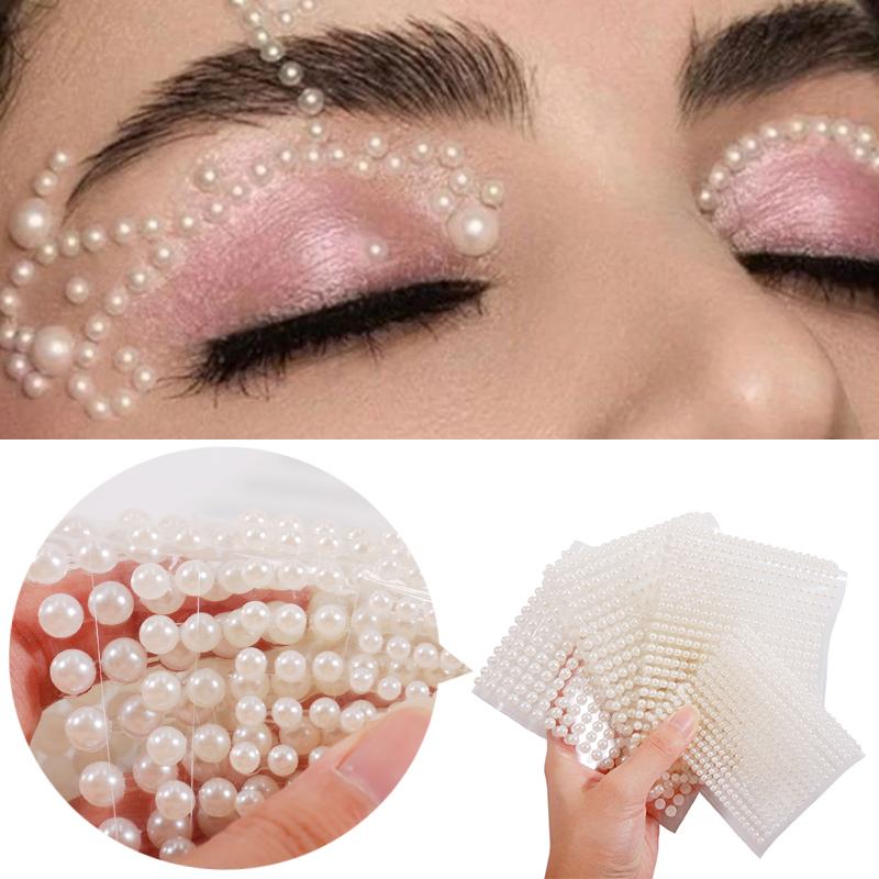 3D Pearl Face Jewels Eyeshadow Stickers Self Adhesive Face Body Stickers Decor