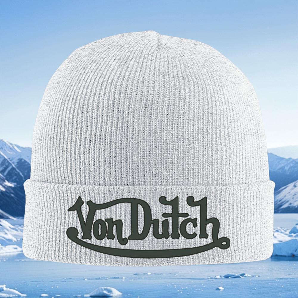 Von Dutch стильный дизайн логотипа Мужская Женская Унисекс Вязаная Шапка Бини Шапка-Свитер Зимняя Термо Теплая Рождественская Для Улицы Велосипеда Пешего Туризма