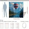 Hot Air Balloon Shower Curtain Mountain Lake Landscape Print Polyester Bath Curtain With Hooks For Nature Adventure Decor