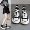 Spring and Autumn Fashion Casual High Top Thick Bottom Canvas Shoes