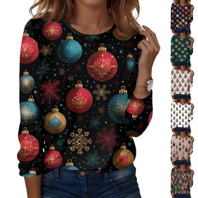 Женская мода Повседневная футболка с V-образным вырезом, длинными рукавами и декоративными пуговицами