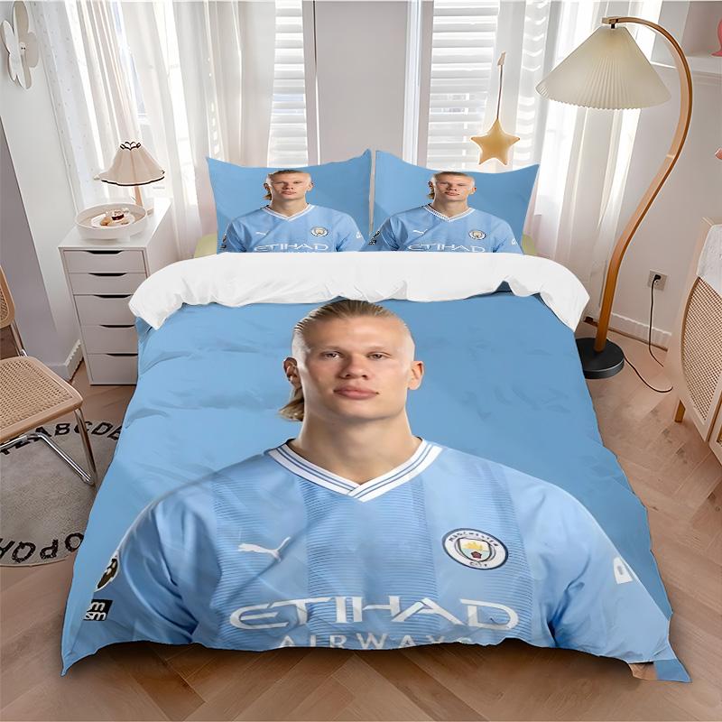 Manchester City Player Print 3Pcs Bedding Setduvet Cover With 2 Bedropillowcase Home Birthday Gift