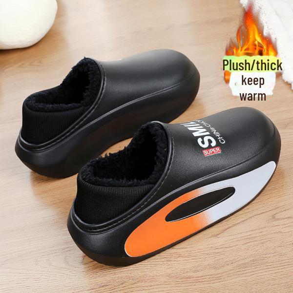 2024 Новые мужские водонепроницаемые хлопковые тапочки на каблуке — нескользящие, устойчивые к фекалиям, идеально подходят для использования в помещении и на улице осенью и зимой.