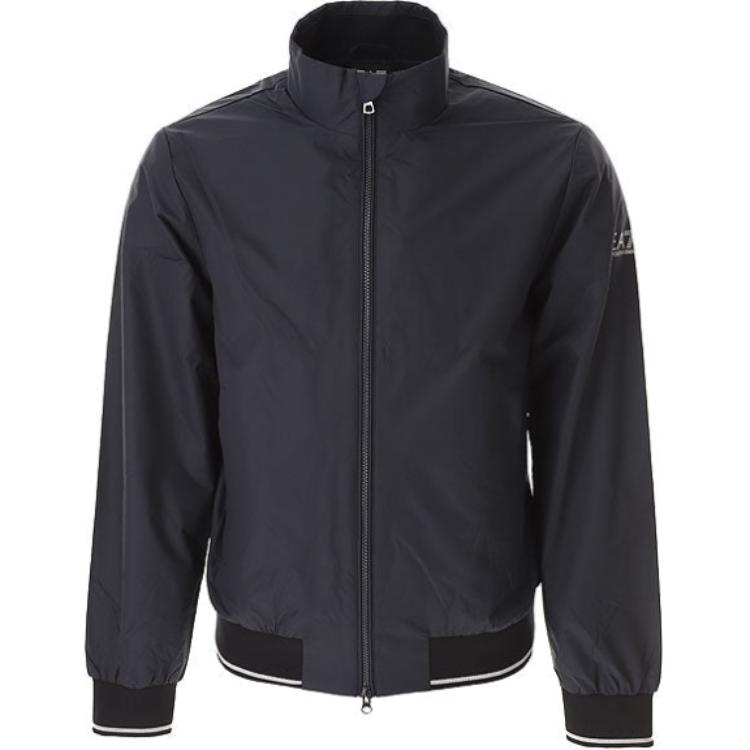 Emporio Armani Мужская куртка EA7 с молнией и воротником, длинный рукав, логотип, темно-синий 3DPB07-PN27Z-0578