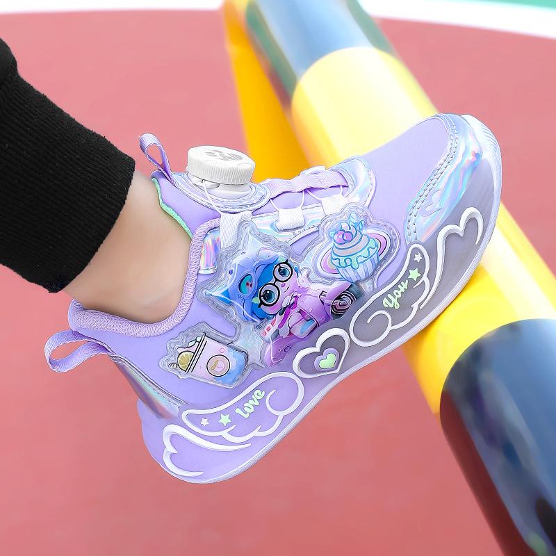 Водонепроницаемые кожаные кроссовки для бега для девочек 2025 года – противоскользящие, с мягкой подошвой, повседневные для детей старшего возраста