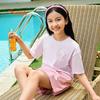 ANTA Kids' Summer Pure Cotton Short Sleeve Skirt Sports Set