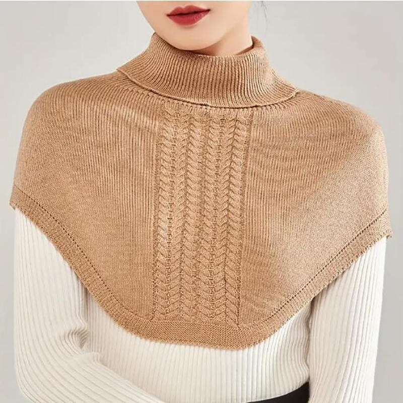 Women's High Neck Shoulder Warmer - Pullover Shawl Collar Scarf for Cervical & Shoulder Protection In Cold Weather