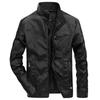 PU Leather Jacket for Men with Velvet Stand Collar In Winter New Retro Leather Jacket