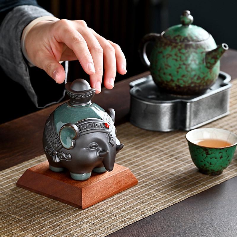 Скульптура «Статуя слона, приносящая удачу», керамика фэн-шуй, статуэтка, приносящая удачу, украшение для дома, украшение для полки автомобиля, офисный декор