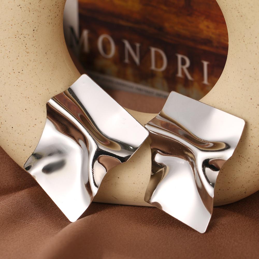 Геометрические нерегулярные зеркальные большие серьги, женские модные тенденции, персонализированные ювелирные серьги, вечерние подарочные аксессуары