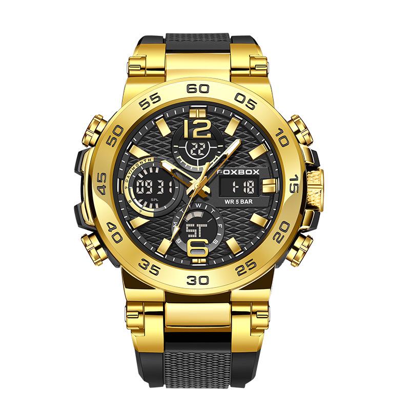 FOXBOX Multifunctional Sports Watch: Waterproof, Luminous, Dual Display.