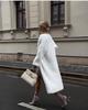 Очень длинный пушистый кардиган из кашемира норки - мягкий белый вязаный свитер для осени/зимы 2025, доступен большой размер