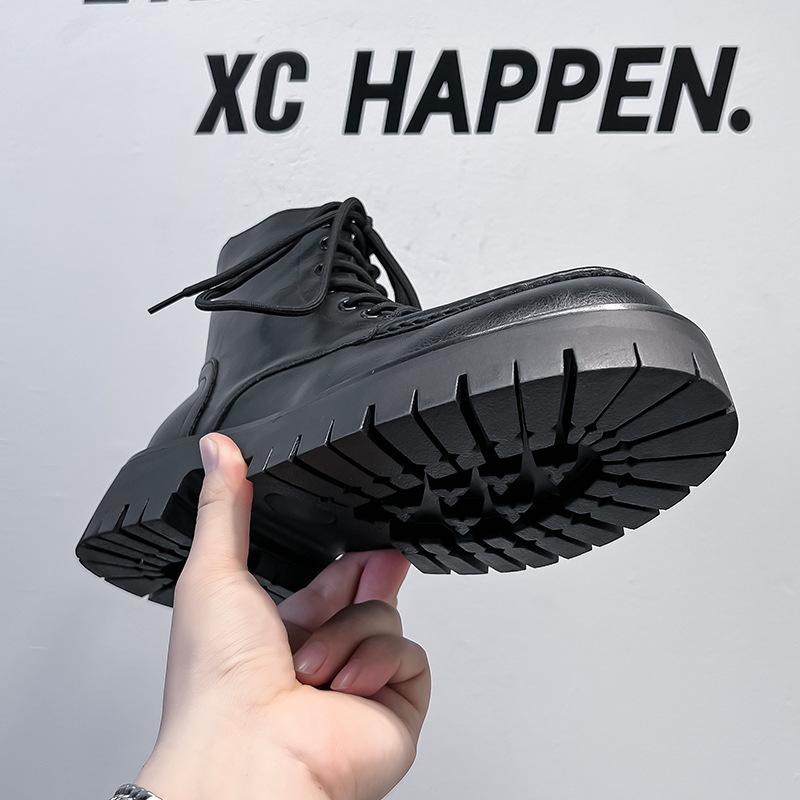 2024 осень новая мода толстый каблук ботинки Мартин мужские короткие рыцарские ботинки темперамент ins трендовый британский стиль 86689-A