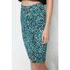 Black Printed Pleated And Slit Fitted High Waist Mini Knitted Skirt Twoaw22et0401