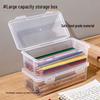 Large Capacity Transparent Plastic Pencil Storage Box for Kids and Primary School Students