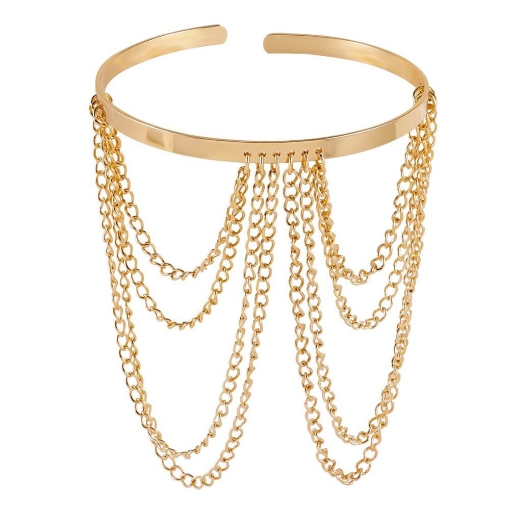 Thin Chain Arm Bangles Open Adjustable Tassel Pendant Bangle Chain Pendant Bangle Boho Personality