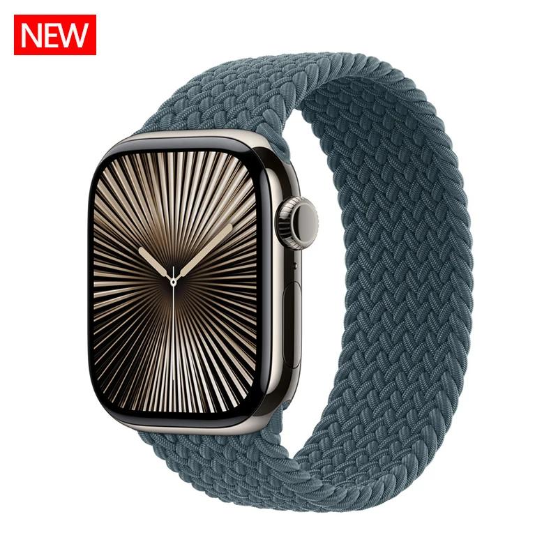 Ремешки Для Apple watch bands 44мм 45мм 40мм 41мм 49мм 46мм 42мм Плетеный Solo Loop Correa браслет iwatch Серии 11 10 9 7 8 SE 6
