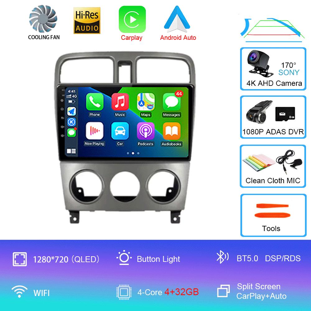 Автомагнитола Android 14 Carplay Auto 2K Экран Мультимедийный плеер Для Subaru Forester SG 2002 - 2008 DSP Авторадио Стерео Головное устройство
