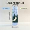 1PC Moon Forest Wolf Silhouette 750ml Color Plastic Sports Water Bottle Leakproof Flip Straw Lid Suitable for Sports Office Home Use