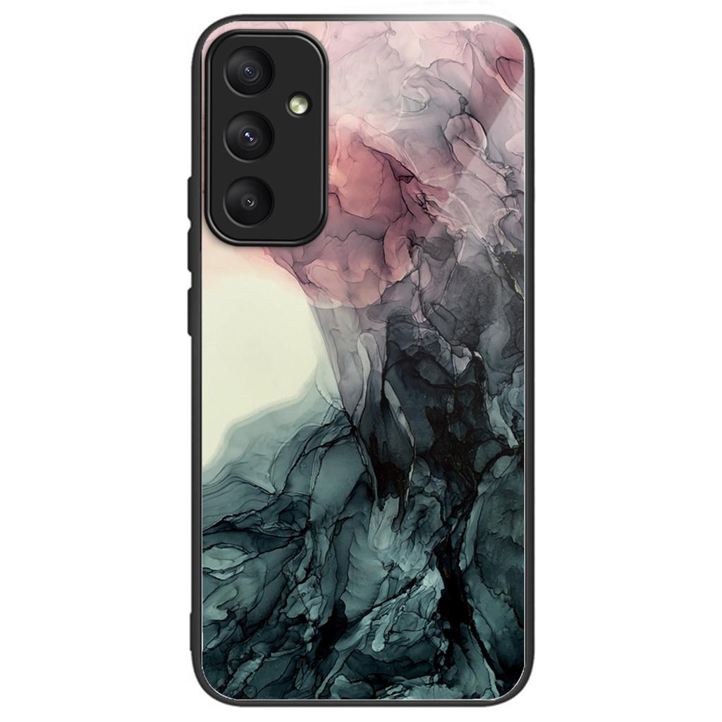 For Samsung Galaxy A35 5G Tempered Glass Back Phone Case Marble Pattern Printing