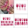 24pcs Short Press On Nail With Heart Flame Designs Acrylic False nail For Women And Girls Easy To Apply And Remove