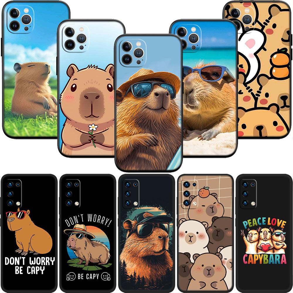 LO19 Cartoon Capybara Soft Shell Phone Case for OPPO A3 Pro A72 A74 A76 A77 A77S A78 A79 A94 A95 A18 A40M A58