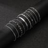 10Pcs/set Vintage Style Snake Chain Bracelet Flat Chain Multi-layer Bracelet  Casual Wear