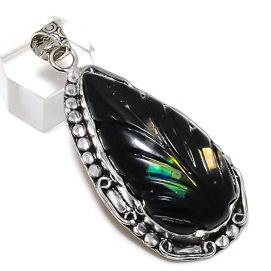 Подвеска из серебра 925 пробы с эфиопским опалом 2,40 дюйма f6Q67