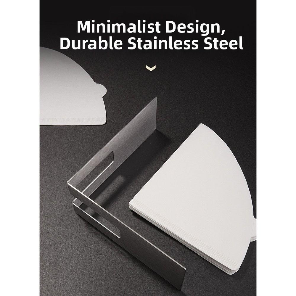 Stainless Steel Filter Paper Storage Rack V-Shaped Coffee Filter Paper Stand Cafe
