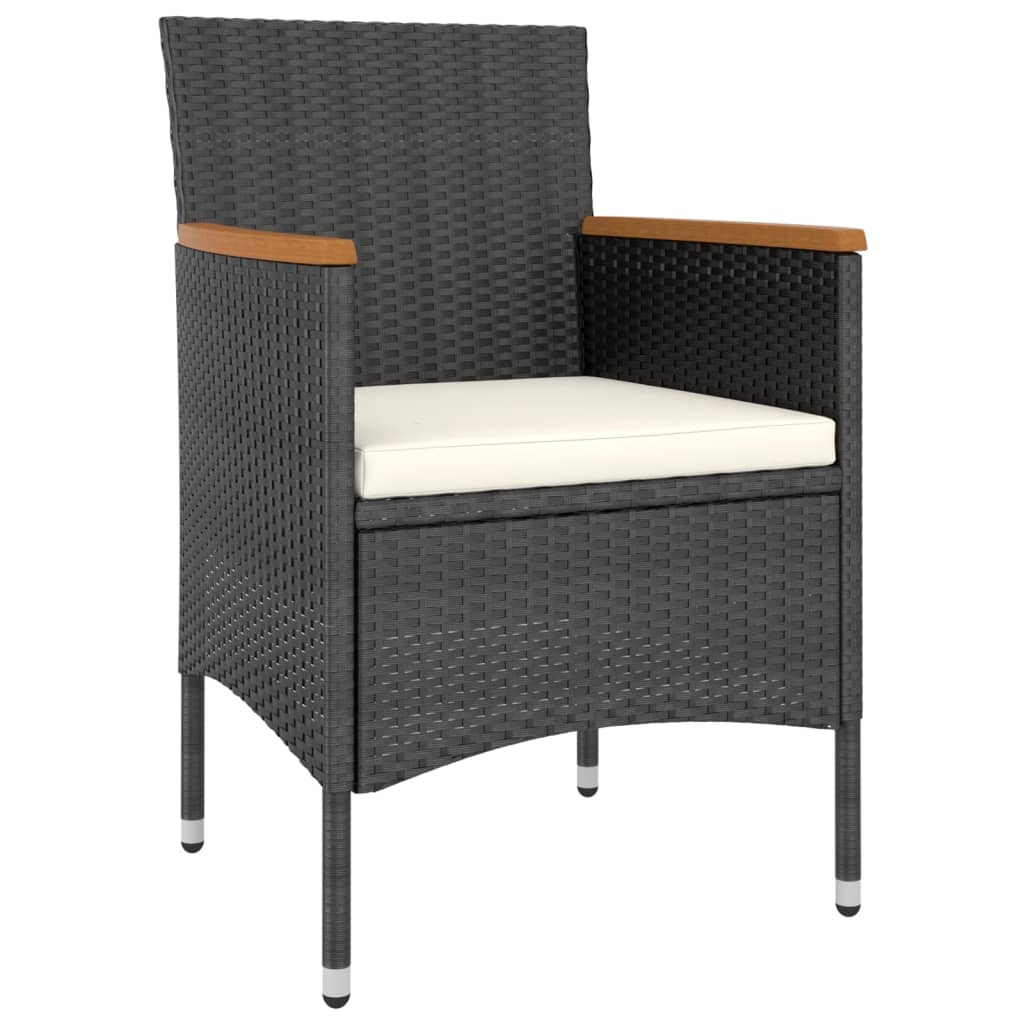 Vidaxl 4-Cz. Zestaw Krzeseł I Stołków Ogrodowych, Rattan Pe, Czarny