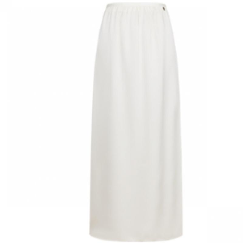 [SHop  ] Women S waiStband H Line Back Slit Satin Long Skirt Fwb wSk 21218 Dark Beige