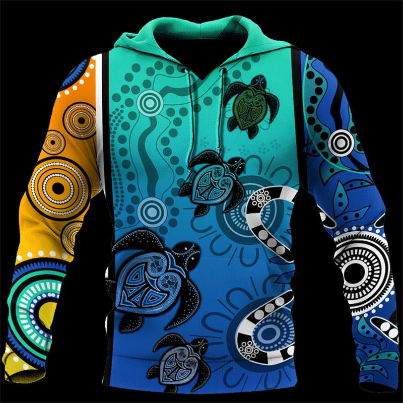 Новые толстовки и свитшоты Aboriginal Australia Indigenous Lizards And The Sun 3D Printed Hoody For Men Y2k Pullover Coat