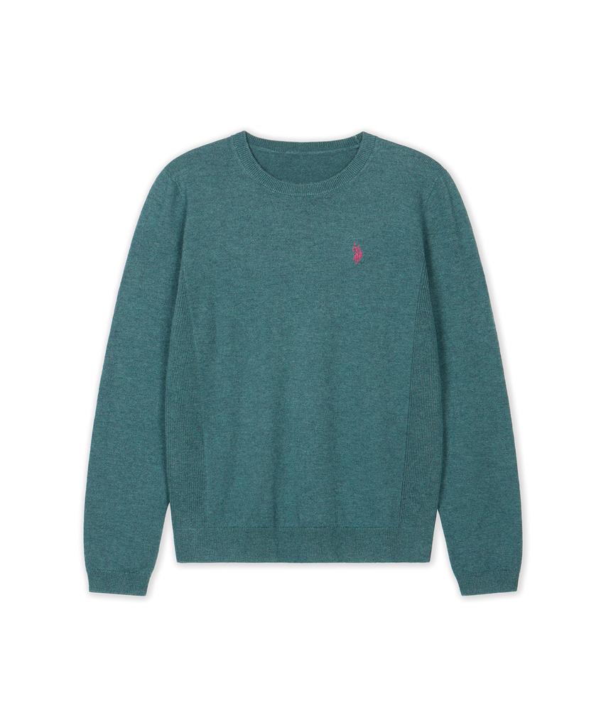 USPOLOASSN Merino Wool Round Knit_Melange Green