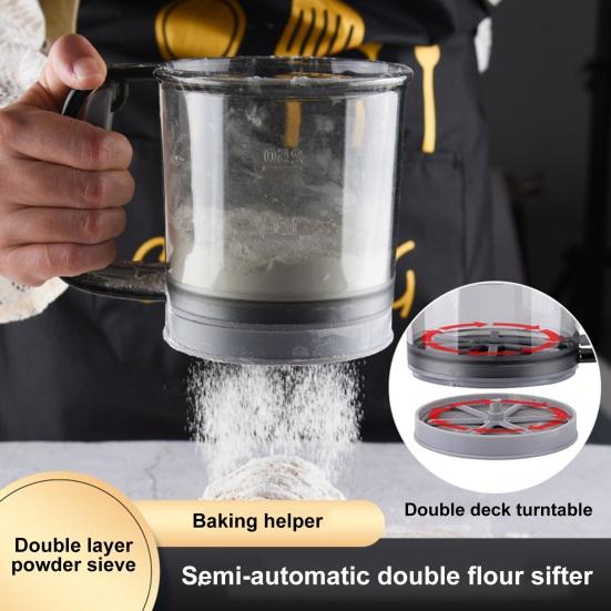 Сито для муки. Легкое просеивание муки. Ручное двухслойное прозрачное антикоррозийное сито для муки для гладкой выпечки.