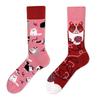 Asymmetric Cartoon Mid-Calf Cotton Socks for Men and Women - Trendy European & American Fashion