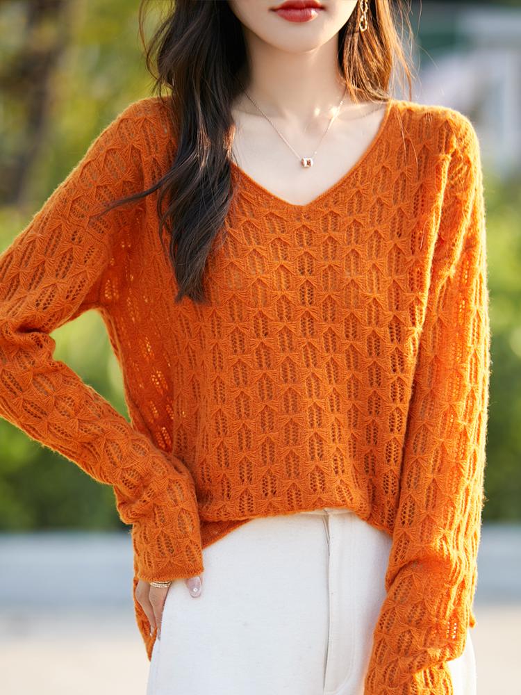 Женский кашемировый свитер Qinghe cashmere 30% кашемир 70% шерсть Осенне-зимний кашемировый свитер мягкий и теплый