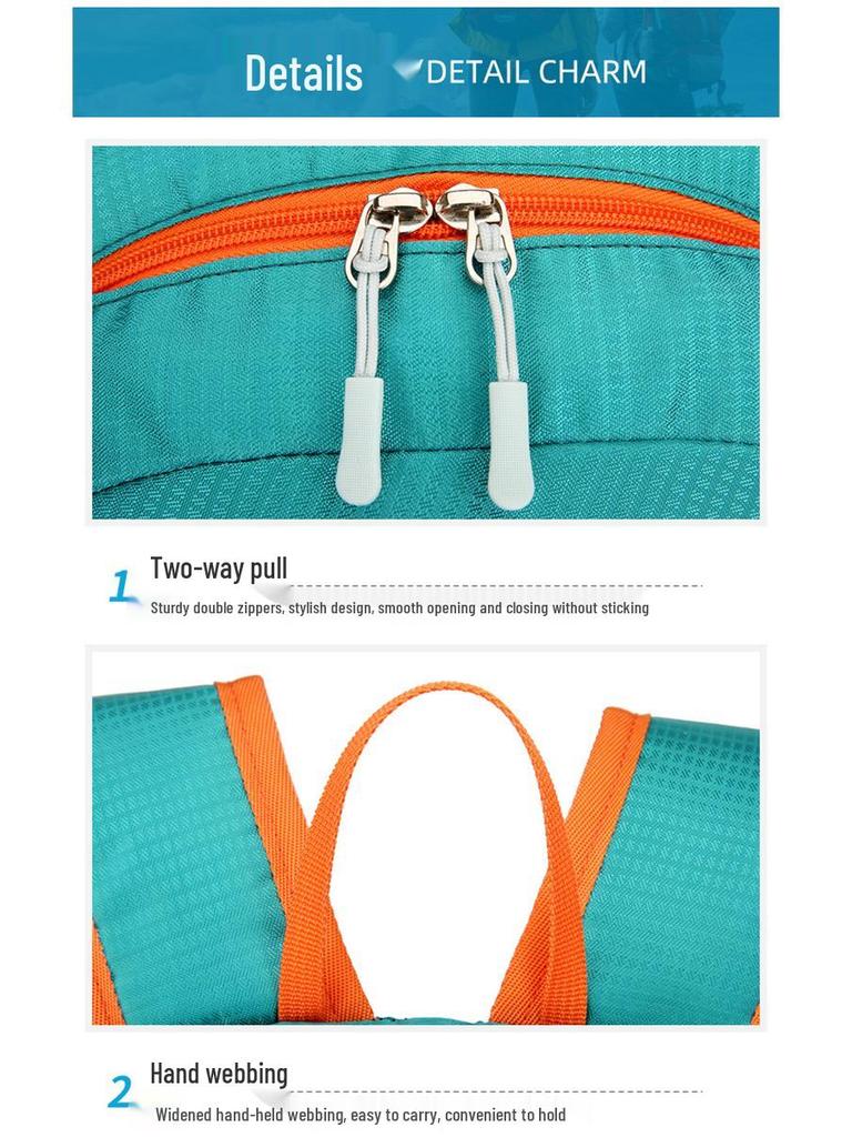 Унисекс Рюкзак для велоспорта и путешествий: Износостойкая, складная, водоотталкивающая нейлоновая сумка