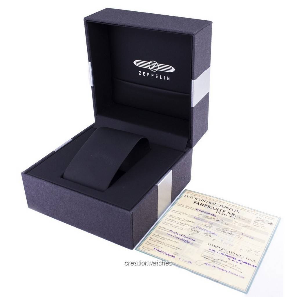 Zeppelin Eurofighter Leather Strap Beige Dial Automatic Diver's 7268-5 72685 200M Мужские часы