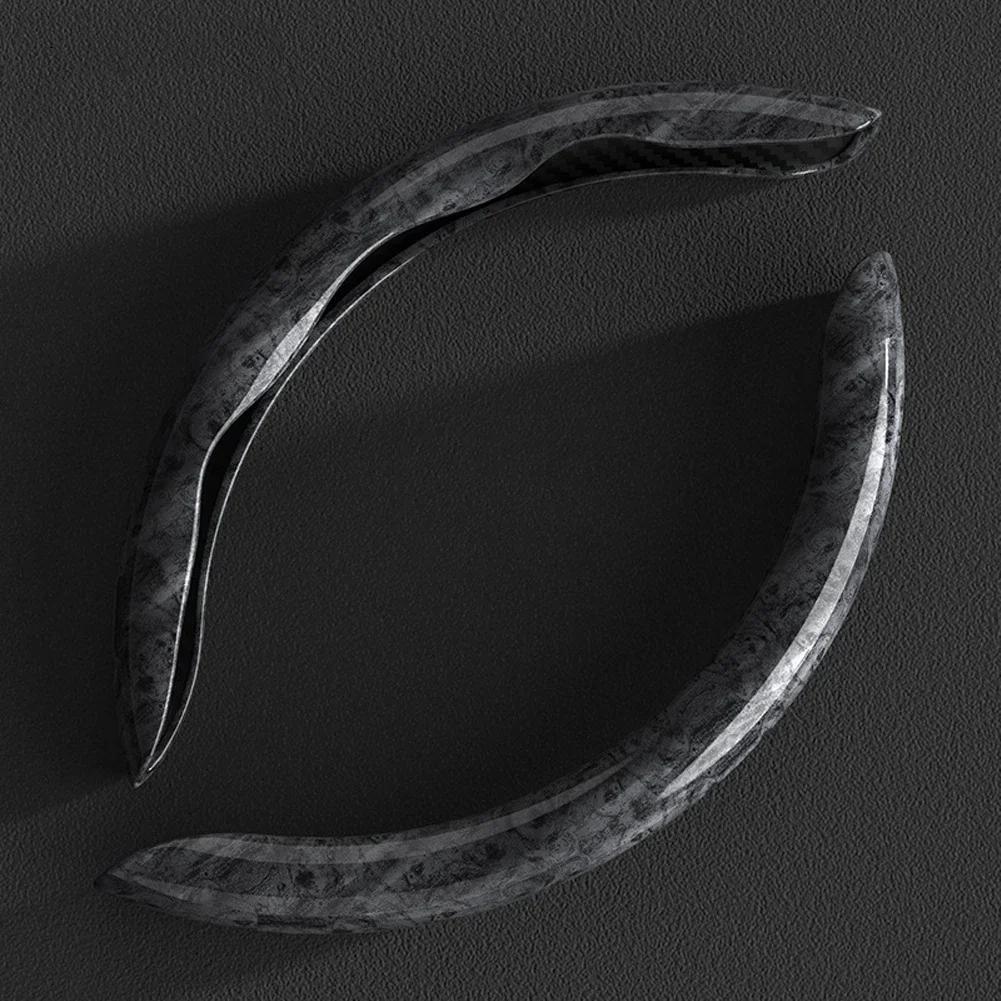 2 шт. чехол рулевого колеса автомобиля из углеродного волокна силикона на заказ противоскользящий усилитель чехол автомобильные аксессуары для Auto Deco 2024