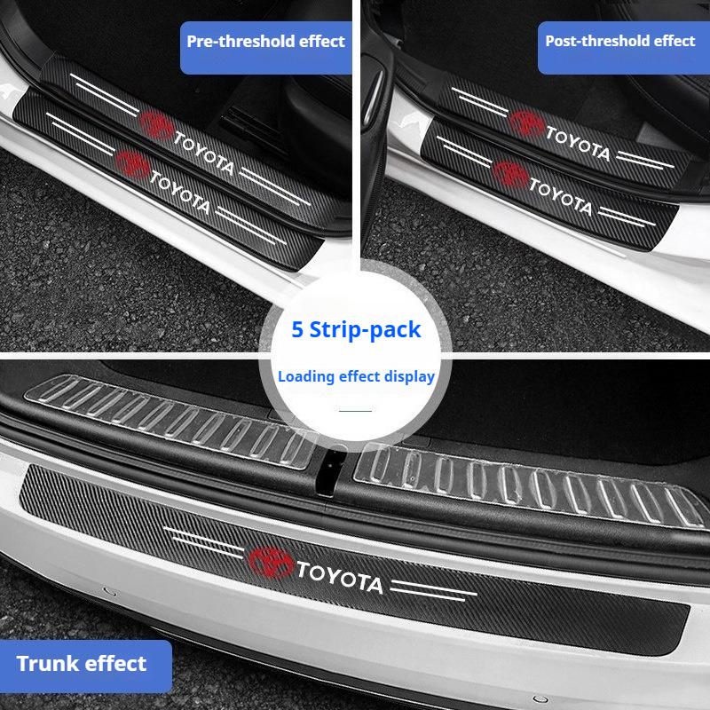 Car Door Sill Protector Scuff Plate Sticker Scratch Wear Guard for Toyota Corolla Yaris Rav4 CHR Hilux Land Cruiser Accessories