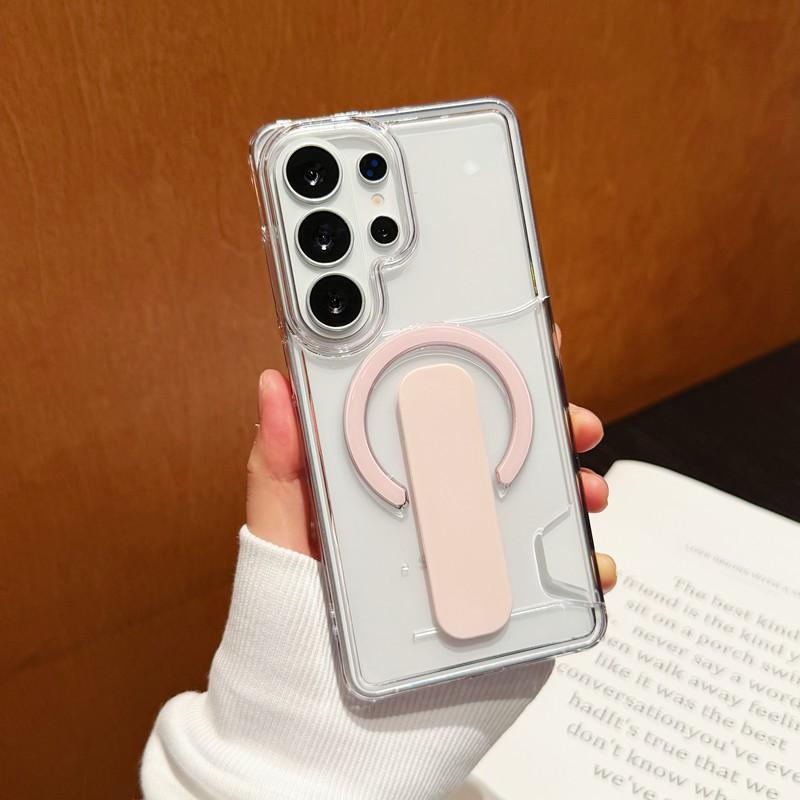 Phone Case With Stand S26 Ultra S25 Magnetic Clear PC Protective Cover Anti-drop Heat Dissipation Anti-scratch